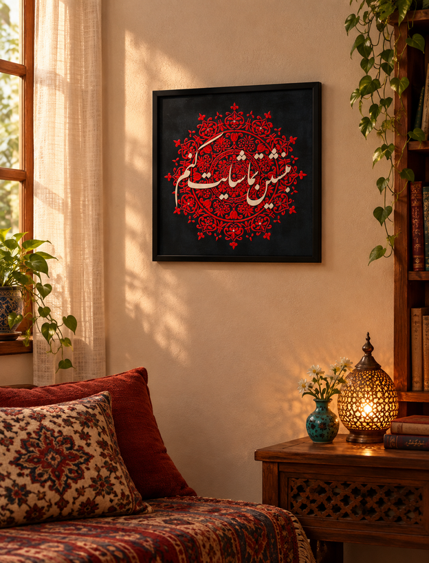 تابلو فرش کالیگرافی مخمل مینل آرت